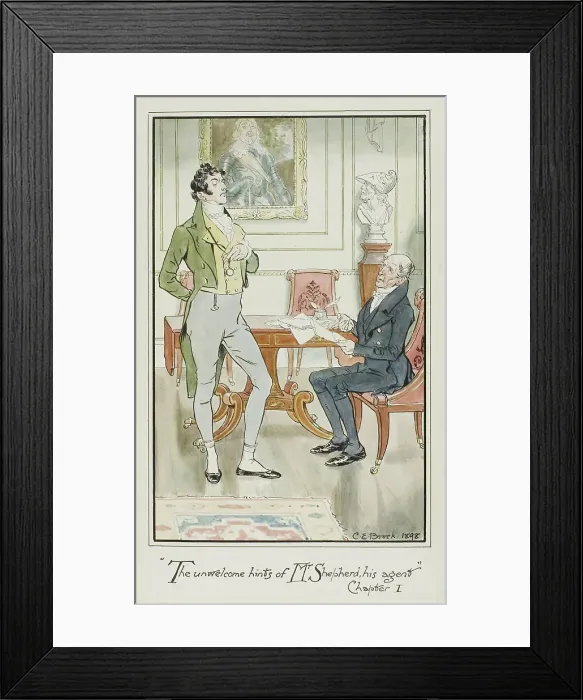 Framed Print : The unwelcome hints of Mr. Shepherd, his Agent, Chapter I frontispiece for Jane Austen's... 1898. Creator: Charles Edmund Brock Framed Print : The unwelcome hints of Mr. Shepherd, his Agent, Chapter I frontispiece for Jane Austen's... 1898. Creator: Charles Edmund Brock