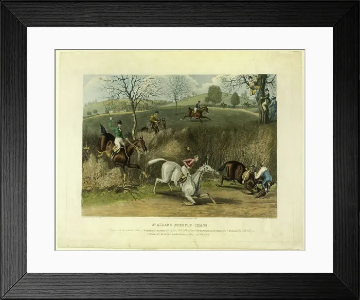 Framed Print : Saint Albans Steeplechase, 1837. Creator: Charles Hunt Framed Print : Saint Albans Steeplechase, 1837. Creator: Charles Hunt