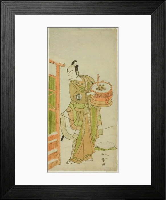 Framed Print : The Actor Arashi Sangoro II as Ito Kuro Disguised as Banta in the Play Izu-goyomi Shibai... c.1772. Creator: Shunsho Framed Print : The Actor Arashi Sangoro II as Ito Kuro Disguised as Banta in the Play Izu-goyomi Shibai... c.1772. Creator: Shunsho
