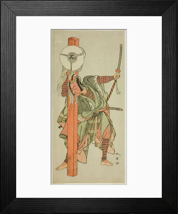 Framed Print : The Actor Ichikawa Danjuro V as Atomi no Ichii in the Play Miya-bashira Iwao no Butai... c. 1773. Creator: Shunsho
