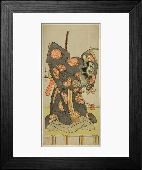 Framed Print : The Actor Nakajima Mihoemon II as Shujaku Tenno in the Play Masakado Kammuri no... c. 1777. Creator: Shunsho Framed Print : The Actor Nakajima Mihoemon II as Shujaku Tenno in the Play Masakado Kammuri no... c. 1777. Creator: Shunsho