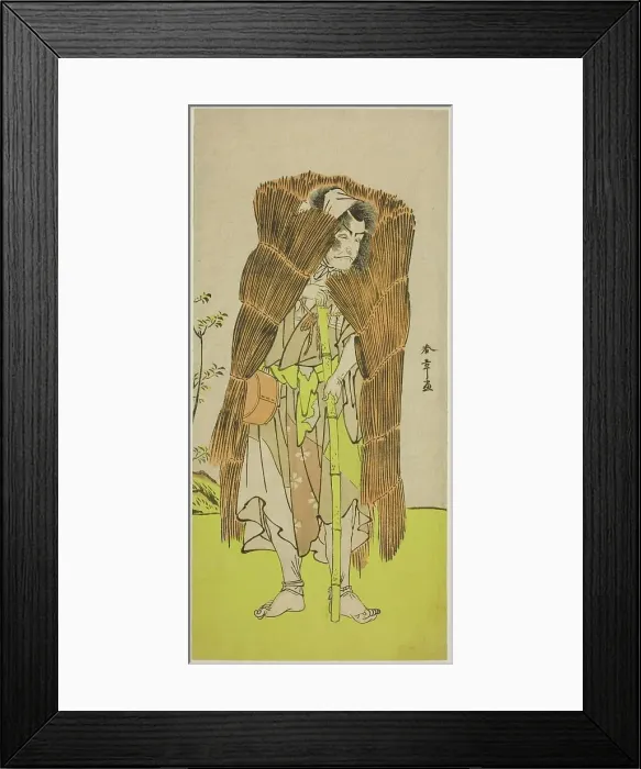 Framed Print : The Actor Ichikawa Ebizo III as Akushichibyoe Kagekiyo Disguised as a Beggar in the Play... c.1776. Creator: Shunsho Framed Print : The Actor Ichikawa Ebizo III as Akushichibyoe Kagekiyo Disguised as a Beggar in the Play... c.1776. Creator: Shunsho