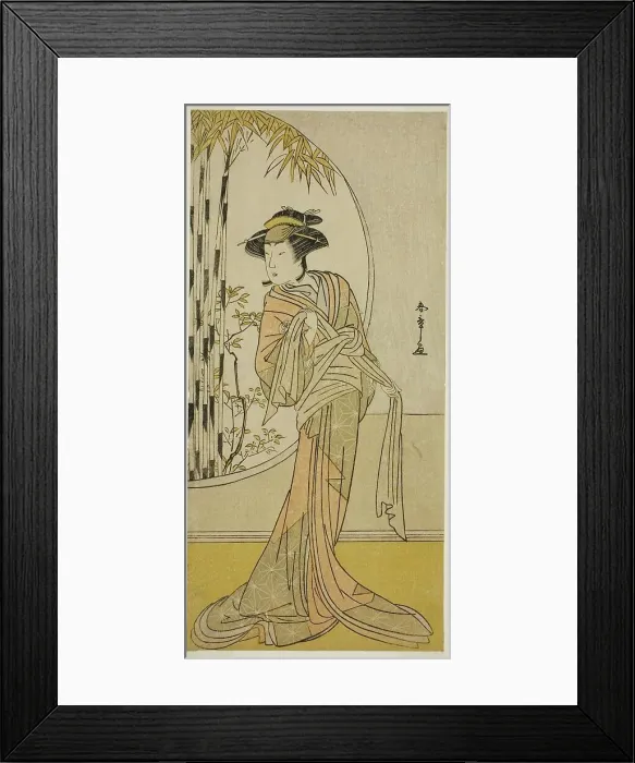 Framed Print : The Actor Tsuneyo II as Okaru in the Play Kanadehon Chushingura, Performed at the Morita... c.1779. Creator: Shunsho Framed Print : The Actor Tsuneyo II as Okaru in the Play Kanadehon Chushingura, Performed at the Morita... c.1779. Creator: Shunsho