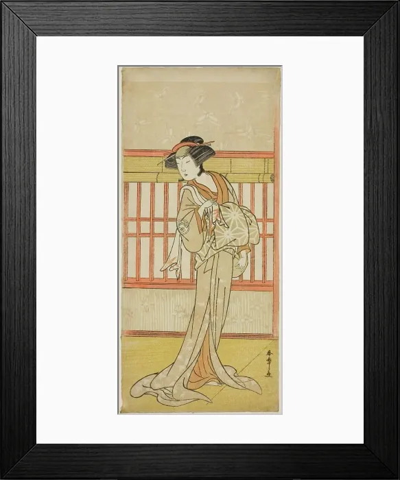Framed Print : The Actor Osagawa Tsuneyo II as the Courtesan Miyagino (?) in the Play Go Taiheiki... c. 1780. Creator: Shunsho Framed Print : The Actor Osagawa Tsuneyo II as the Courtesan Miyagino (?) in the Play Go Taiheiki... c. 1780. Creator: Shunsho