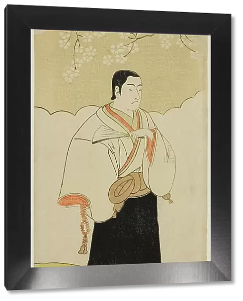 The Actor Ichikawa Monnosuke II as the Monk Renseibo in the Play Hatsumombi Kuruwa... c. 1780. Creator: Shunsho