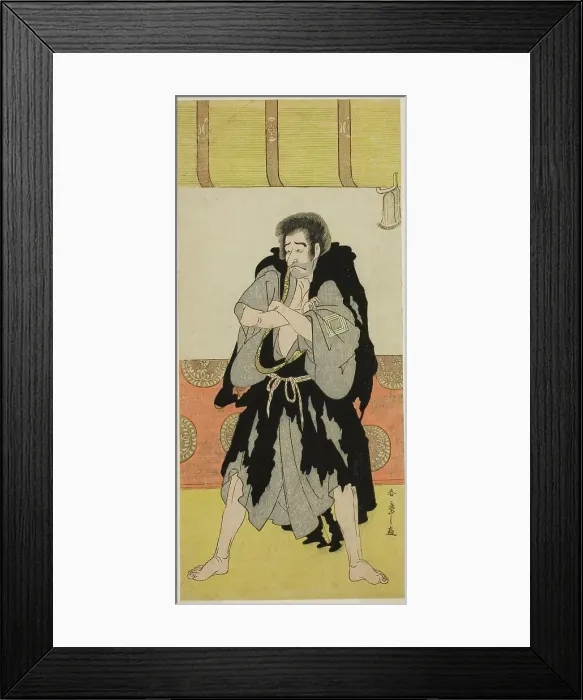 Framed Print : The Actor Ichikawa Danjuro V as the Monk Mongaku Disguised as Seizaemon Bozu in the... c. 1784. Creator: Shunsho