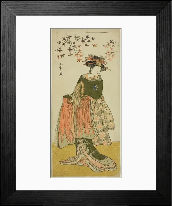 Framed Print : The Actor Nakayama Tomisaburo I as the Geisha Yukino (or Oyuki?) in the Play Kabuki no... c. 1781. Creator: Shunsho Framed Print : The Actor Nakayama Tomisaburo I as the Geisha Yukino (or Oyuki?) in the Play Kabuki no... c. 1781. Creator: Shunsho