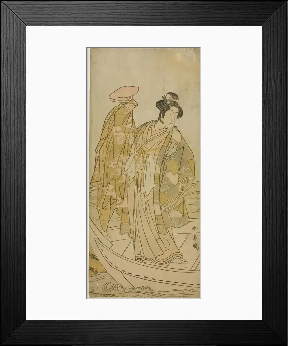 Framed Print : The Actor Ichikawa Monnosuke II as Minamoto no Yorinobu in the Play Kikujido Shuen no... c. 1775. Creator: Shunsho Framed Print : The Actor Ichikawa Monnosuke II as Minamoto no Yorinobu in the Play Kikujido Shuen no... c. 1775. Creator: Shunsho