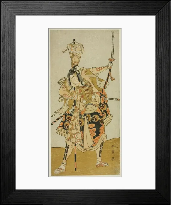 Framed Print : The Actor Ichikawa Raizo II as Murakami Hikoshiro Yoshiteru in the Play Oyoroi Ebido... c. 1772. Creator: Shunsho Framed Print : The Actor Ichikawa Raizo II as Murakami Hikoshiro Yoshiteru in the Play Oyoroi Ebido... c. 1772. Creator: Shunsho