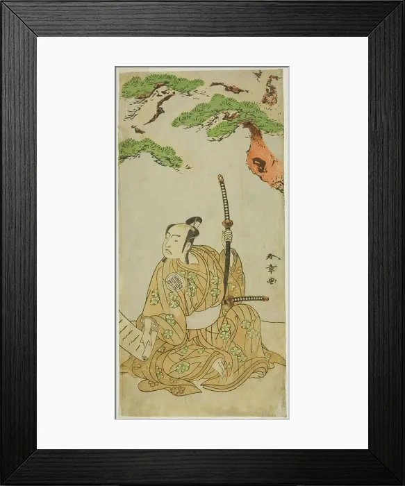 Framed Print : The Actor Arashi Sangoro II as Sakura-maru in the Play Sugawara Denju Tenarai Kagami... c. 1772. Creator: Shunsho Framed Print : The Actor Arashi Sangoro II as Sakura-maru in the Play Sugawara Denju Tenarai Kagami... c. 1772. Creator: Shunsho