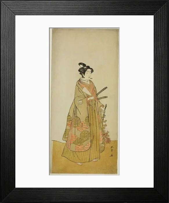 Framed Print : The Actor Ichikawa Monnosuke II as Kichisaburo, Temple Page of Kichijo-ji, in the Play... c. 1776. Creator: Shunsho Framed Print : The Actor Ichikawa Monnosuke II as Kichisaburo, Temple Page of Kichijo-ji, in the Play... c. 1776. Creator: Shunsho