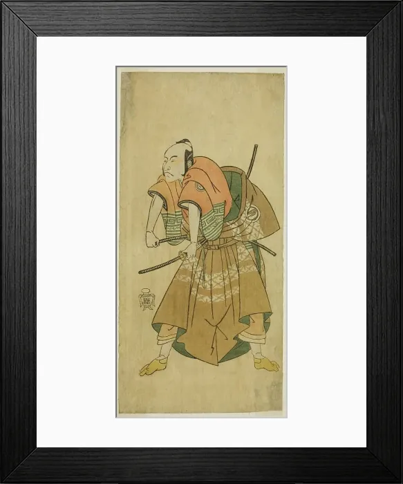 Framed Print : The Actor Sawamura Sojuro II as Omi no Kotoda (?) in the Play Shuen Soga Omugaeshi (?)... c. 1768. Creator: Shunsho Framed Print : The Actor Sawamura Sojuro II as Omi no Kotoda (?) in the Play Shuen Soga Omugaeshi (?)... c. 1768. Creator: Shunsho