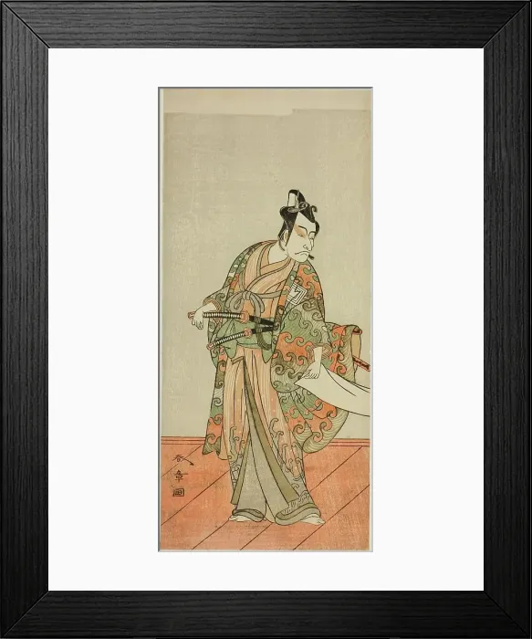 Framed Print : The Actor Ichikawa Danjuro V as Kudo Kanaishi (?) in the Play Izu-goyomi Shibai no... c. 1772. Creator: Shunsho Framed Print : The Actor Ichikawa Danjuro V as Kudo Kanaishi (?) in the Play Izu-goyomi Shibai no... c. 1772. Creator: Shunsho