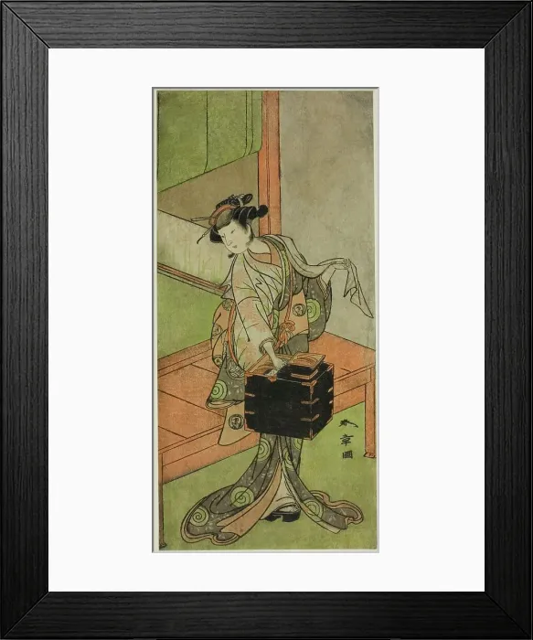 Framed Print : The Actor Yamashita Kinsaku II as Miyagino Disguised as a Hairdresser in the Play... c. 1772. Creator: Shunsho Framed Print : The Actor Yamashita Kinsaku II as Miyagino Disguised as a Hairdresser in the Play... c. 1772. Creator: Shunsho
