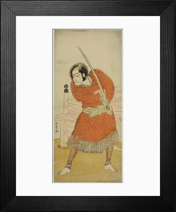 Framed Print : The Actor Ichikawa Danjuro V as Abe no Sadato in the Play Oshu Adachi ga Hara, Performed... c.1777. Creator: Shunsho Framed Print : The Actor Ichikawa Danjuro V as Abe no Sadato in the Play Oshu Adachi ga Hara, Performed... c.1777. Creator: Shunsho