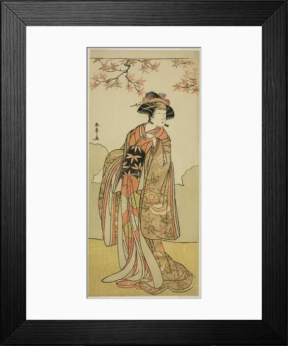 Framed Print : The Actor Osagawa Tsuneyo II as Onoe no Mae in the Play Date Nishiki Tsui no Yumitori... c. 1778. Creator: Shunsho Framed Print : The Actor Osagawa Tsuneyo II as Onoe no Mae in the Play Date Nishiki Tsui no Yumitori... c. 1778. Creator: Shunsho