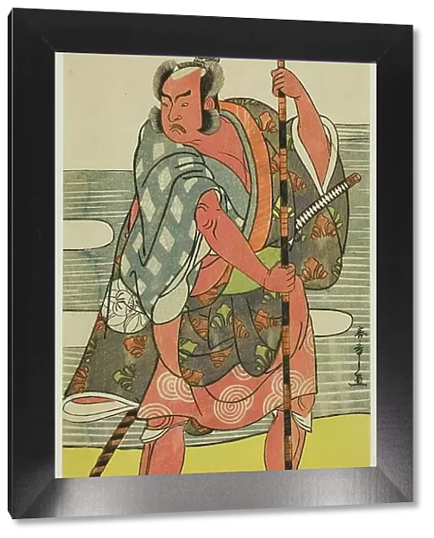 The Actor Ichimura Uzaemon IX as the Yakko Matahei in the Play Mukashi Otoko Yuki... c. 1781. Creator: Shunsho