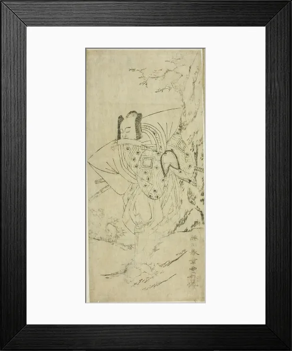 Framed Print : The Actor Ichikawa Danzo III as I no Hayata Tadazumi in the Play Nue no Mori Ichiyo... c. 1770. Creator: Shunsho Framed Print : The Actor Ichikawa Danzo III as I no Hayata Tadazumi in the Play Nue no Mori Ichiyo... c. 1770. Creator: Shunsho