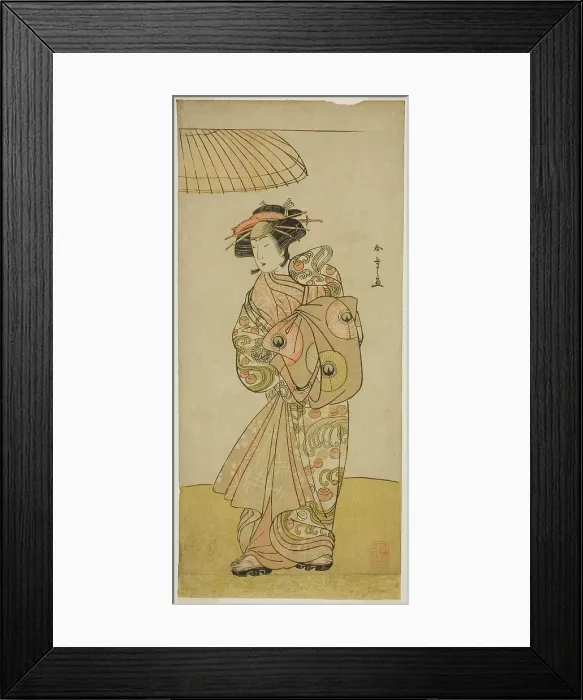Framed Print : The Actor Ikushima Daikichi III as the Courtesan Naniwazu in the Play Saki Masuya Ume... c. 1777. Creator: Shunsho Framed Print : The Actor Ikushima Daikichi III as the Courtesan Naniwazu in the Play Saki Masuya Ume... c. 1777. Creator: Shunsho