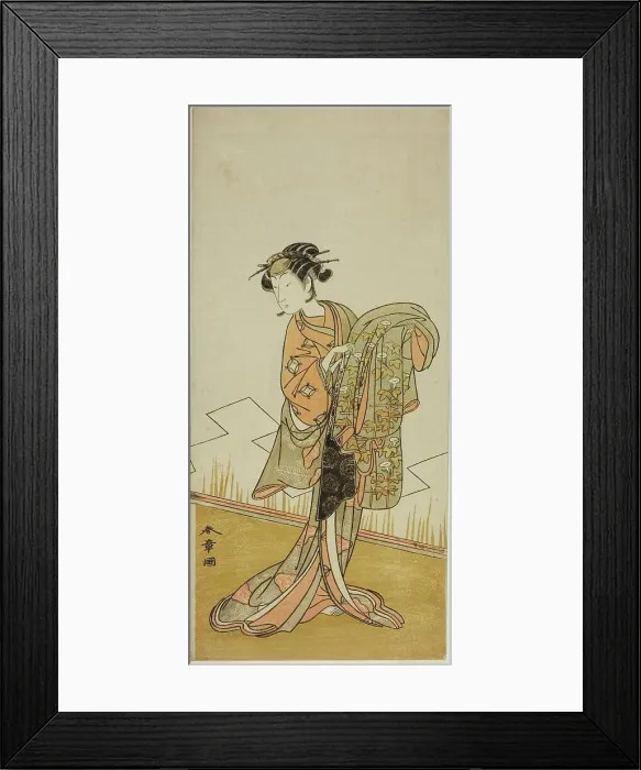 Framed Print : The Actor Nakamura Riko I as the Courtesan Wakamatsu (?) in the Play Gohiiki Kanjincho... c. 1773. Creator: Shunsho Framed Print : The Actor Nakamura Riko I as the Courtesan Wakamatsu (?) in the Play Gohiiki Kanjincho... c. 1773. Creator: Shunsho