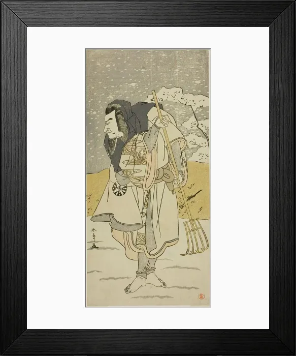 Framed Print : The Actor Nakamura Nakazo I as Akugenda Yoshira Disguised as a Pilgrim, in the Play... c. 1777. Creator: Shunsho Framed Print : The Actor Nakamura Nakazo I as Akugenda Yoshira Disguised as a Pilgrim, in the Play... c. 1777. Creator: Shunsho