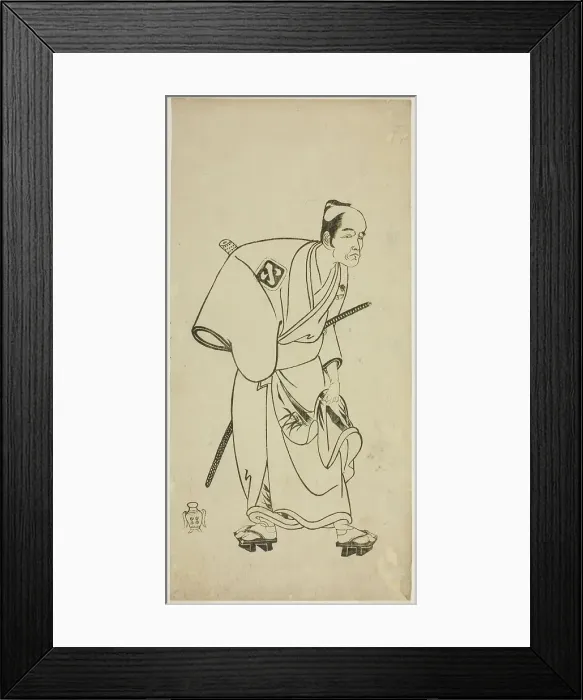 Framed Print : The Actor Arashi Otohachi I as Hotei Ichiemon in the Play Ayatsuri Kabuki Ogi, Performed... c.1768. Creator: Shunsho Framed Print : The Actor Arashi Otohachi I as Hotei Ichiemon in the Play Ayatsuri Kabuki Ogi, Performed... c.1768. Creator: Shunsho