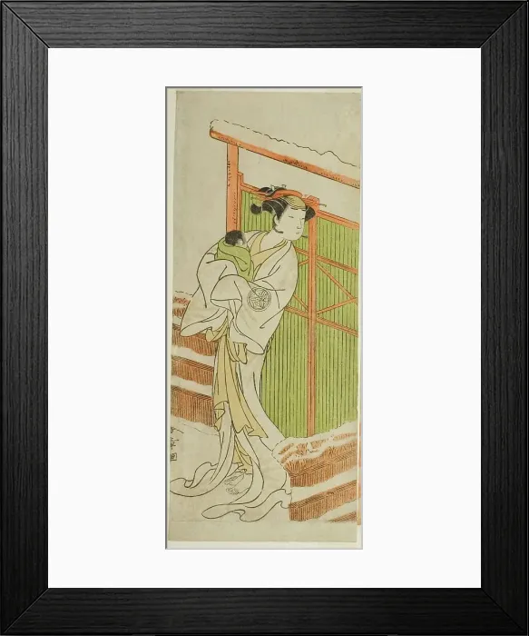 Framed Print : The Actor Yamashita Kinsaku II as Moshio in the Play Izu-goyomi Shibai no Ganjitsu... c. 1772. Creator: Shunsho Framed Print : The Actor Yamashita Kinsaku II as Moshio in the Play Izu-goyomi Shibai no Ganjitsu... c. 1772. Creator: Shunsho