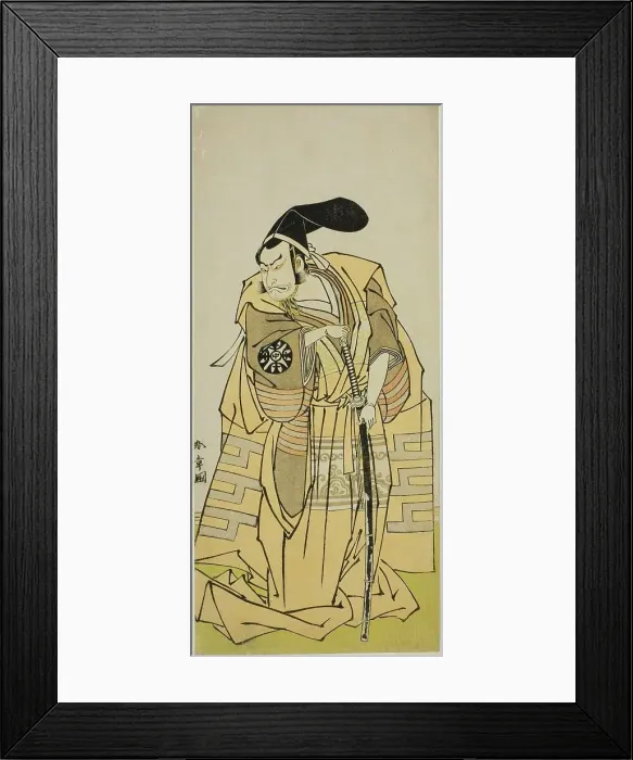 Framed Print : The Actor Nakamura Nakazo I as Kudo Suketsune (?) in the Play Iro Moyo Aoyagi Soga (?)... c. 1775. Creator: Shunsho Framed Print : The Actor Nakamura Nakazo I as Kudo Suketsune (?) in the Play Iro Moyo Aoyagi Soga (?)... c. 1775. Creator: Shunsho