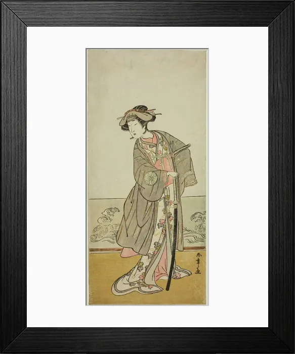Framed Print : The Actor Nakamura Tomijuro I as Lady Hangaku (Hangaku Gozen) in the Play Wada-... c. 1777. Creator: Shunsho Framed Print : The Actor Nakamura Tomijuro I as Lady Hangaku (Hangaku Gozen) in the Play Wada-... c. 1777. Creator: Shunsho