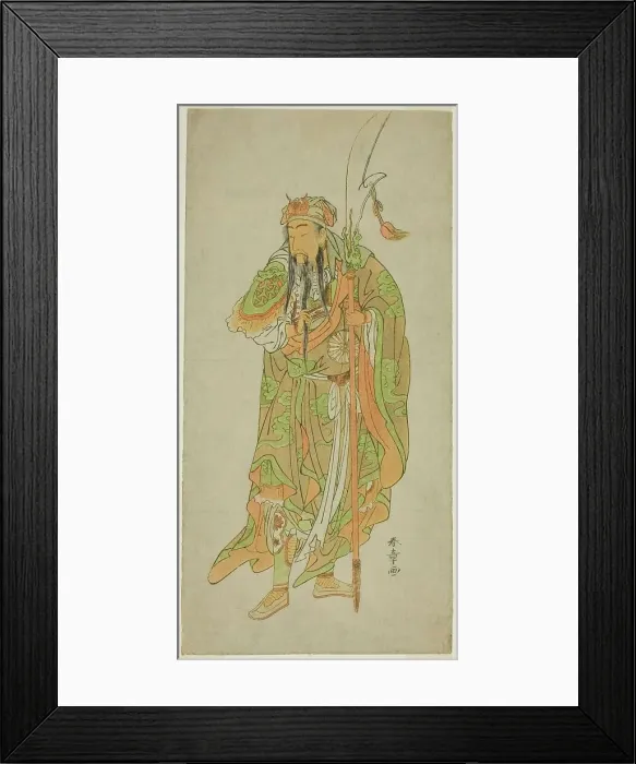 Framed Print : The Actor Nakamura Tomijuro I as the Chinese Hero Kan'u in the Play Hatsu Akebono... c. 1772. Creator: Shunsho Framed Print : The Actor Nakamura Tomijuro I as the Chinese Hero Kan'u in the Play Hatsu Akebono... c. 1772. Creator: Shunsho