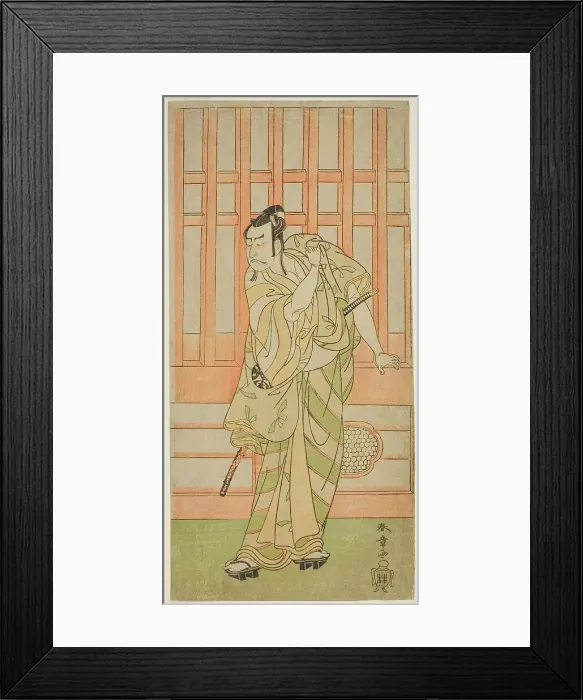 Framed Print : The Actor Nakamura Nakazo I as Kudo Saemon Suketsune (?) in the Play Sakai-cho... c. 1771. Creator: Shunsho Framed Print : The Actor Nakamura Nakazo I as Kudo Saemon Suketsune (?) in the Play Sakai-cho... c. 1771. Creator: Shunsho