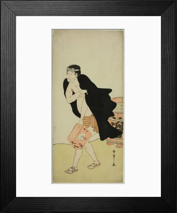Framed Print : The Actor Onoe Matsusuke I as the Palanquin Bearer Gohei in the Play Kitekaeru Nishiki... c. 1780. Creator: Shunsho Framed Print : The Actor Onoe Matsusuke I as the Palanquin Bearer Gohei in the Play Kitekaeru Nishiki... c. 1780. Creator: Shunsho
