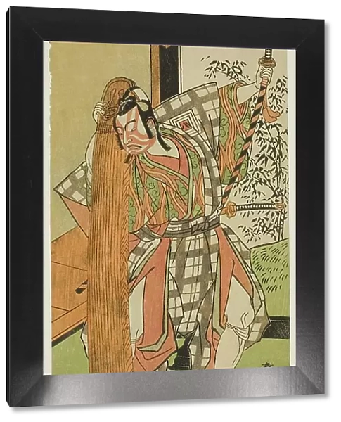 The Actor Ichikawa Yaozo II as Yoshimine no Munesada in the Play Kuni no Hana Ono no... c. 1771. Creator: Shunsho