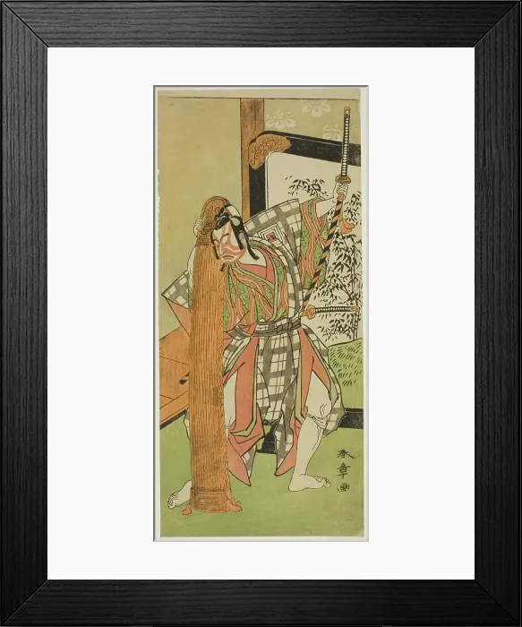Framed Print : The Actor Ichikawa Yaozo II as Yoshimine no Munesada in the Play Kuni no Hana Ono no... c. 1771. Creator: Shunsho Framed Print : The Actor Ichikawa Yaozo II as Yoshimine no Munesada in the Play Kuni no Hana Ono no... c. 1771. Creator: Shunsho