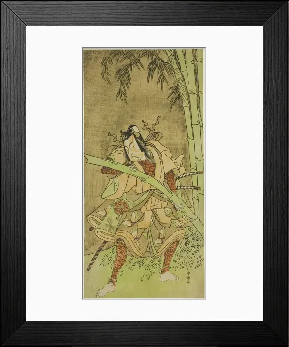 Framed Print : The Actor Nakamura Tomijuro I as Takenuki Goro in the Play Eho Soga Nen-nen-goyomi... c. 1771. Creator: Shunsho Framed Print : The Actor Nakamura Tomijuro I as Takenuki Goro in the Play Eho Soga Nen-nen-goyomi... c. 1771. Creator: Shunsho