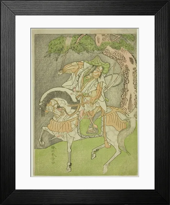 Framed Print : The Actor Matsumoto Koshiro II as Kagekiyo Disguised as Omi Yawatanosuke in the Play... c. 1772. Creator: Shunsho Framed Print : The Actor Matsumoto Koshiro II as Kagekiyo Disguised as Omi Yawatanosuke in the Play... c. 1772. Creator: Shunsho