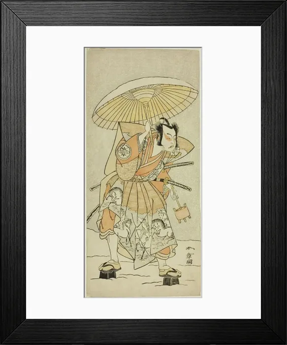 Framed Print : The Actor Nakamura Juzo II as Kajiwara Genta Kagetoki in the Play Izu-goyomi Shibai no... c. 1772. Creator: Shunsho Framed Print : The Actor Nakamura Juzo II as Kajiwara Genta Kagetoki in the Play Izu-goyomi Shibai no... c. 1772. Creator: Shunsho