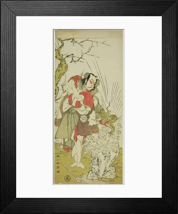 Framed Print : The Actor Nakamura Juzo II as Yushichi (?) in the Play Keisei Momiji no Uchikake (?)... c. 1772. Creator: Shunsho Framed Print : The Actor Nakamura Juzo II as Yushichi (?) in the Play Keisei Momiji no Uchikake (?)... c. 1772. Creator: Shunsho