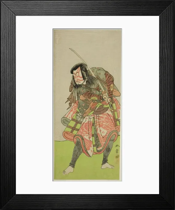 Framed Print : The Actor Nakamura Tomijuro I as Akushichibyoe Kagekiyo in the Play Kite Hajime Hatsugai... c.1774. Creator: Shunsho Framed Print : The Actor Nakamura Tomijuro I as Akushichibyoe Kagekiyo in the Play Kite Hajime Hatsugai... c.1774. Creator: Shunsho