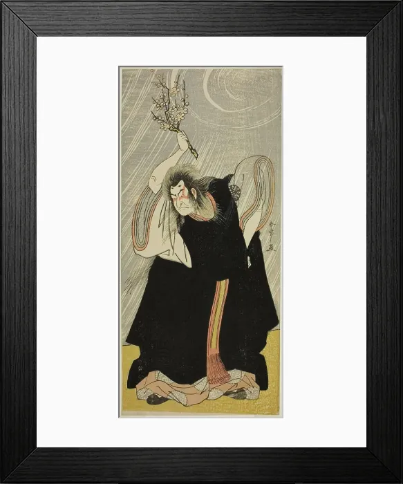 Framed Print : The Actor Nakamura Nakazo I as the Thunder God, an Incarnation of Kan Shojo, in the Play... c.1780. Creator: Shunsho Framed Print : The Actor Nakamura Nakazo I as the Thunder God, an Incarnation of Kan Shojo, in the Play... c.1780. Creator: Shunsho