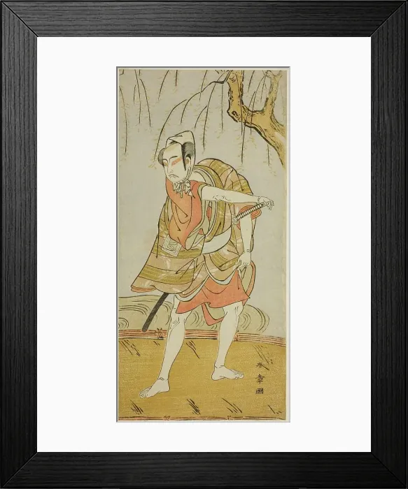 Framed Print : The Actor Ichikawa Yaozo II as Hiranoya Tokubei (?) in the Play Wada Sakamori Eiga... c. 1773. Creator: Shunsho Framed Print : The Actor Ichikawa Yaozo II as Hiranoya Tokubei (?) in the Play Wada Sakamori Eiga... c. 1773. Creator: Shunsho