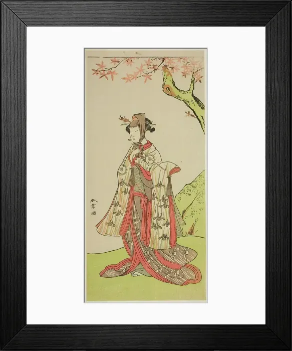 Framed Print : The Actor Iwai Hanshiro IV as Princess Sakura (Sakura Hime) in the Play Wada Sakamori... c. 1773. Creator: Shunsho