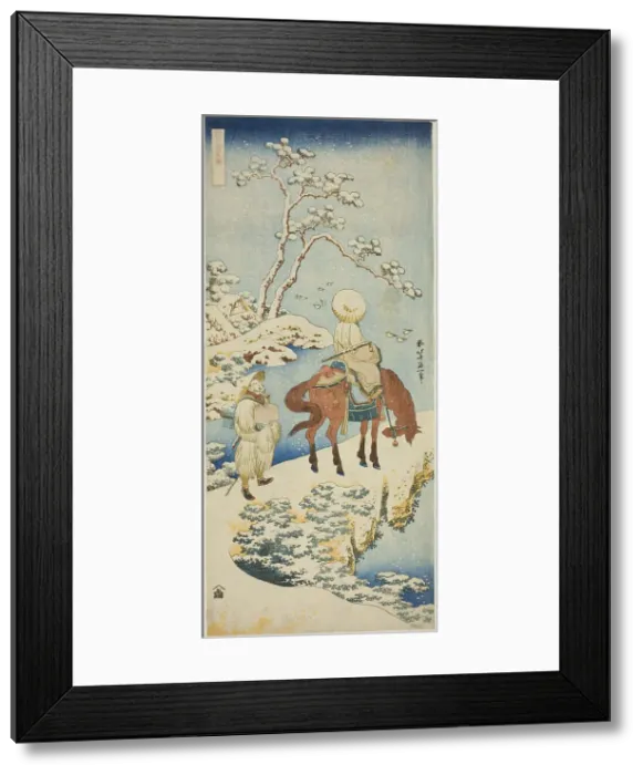 Framed Print : Horseman in Snow, from the series A True Mirror of Japanese and Chinese Poems... c. 1833 / 34. Creator: Hokusai. Horseman in Snow, from the series A True Mirror of Japanese and Chinese Poems... c. 1833 / 34. Creator: Hokusai Framed Print : Horseman in Snow, from the series A True Mirror of Japanese and Chinese Poems... c. 1833 / 34. Creator: Hokusai. Horseman in Snow, from the series A True Mirror of Japanese and Chinese Poems... c. 1833 / 34. Creator: Hokusai