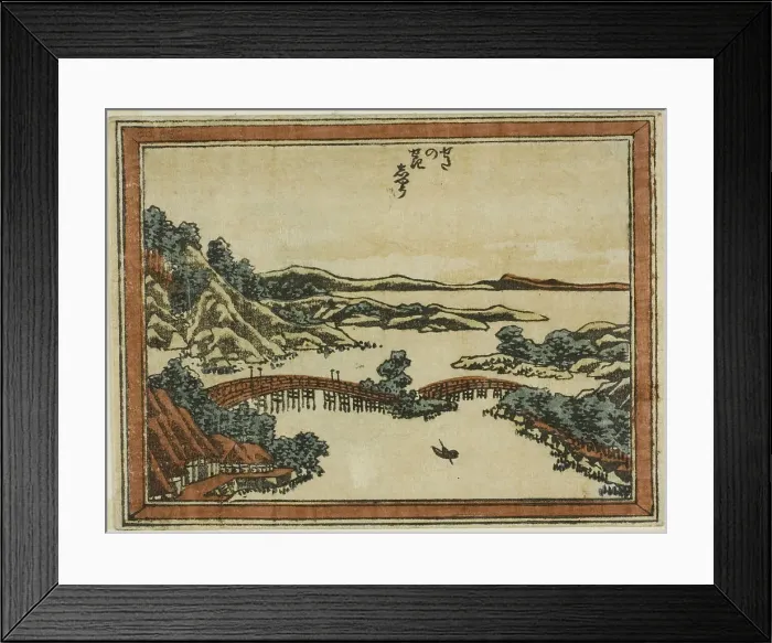Framed Print : Evening Glow at Seta (Seta no sekisho), from the series Eight Views of Omi in Etching... 1804 / 16. Creator: Hokusai Framed Print : Evening Glow at Seta (Seta no sekisho), from the series Eight Views of Omi in Etching... 1804 / 16. Creator: Hokusai