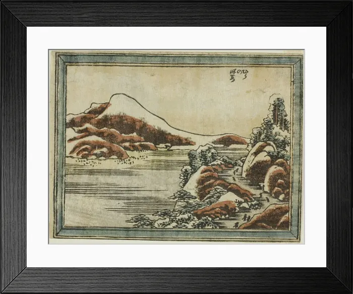 Framed Print : Snow at Dusk at Hira (Hira no bosetsu), from the series Eight Views of Omi in Etching, 1804 / 16. Creator: Hokusai Framed Print : Snow at Dusk at Hira (Hira no bosetsu), from the series Eight Views of Omi in Etching, 1804 / 16. Creator: Hokusai