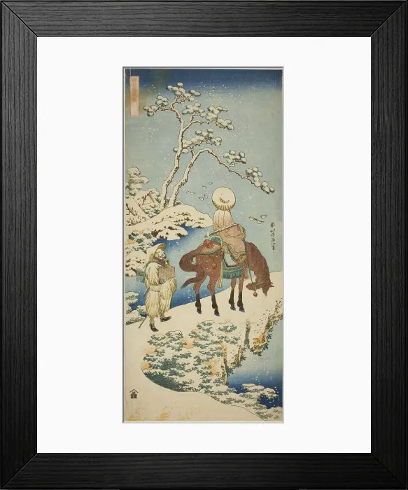 Framed Print : Horseman in Snow, from the series A True Mirror of Japanese and Chinese Poems... c. 1833 / 34. Creator: Hokusai. Horseman in Snow, from the series A True Mirror of Japanese and Chinese Poems... c. 1833 / 34. Creator: Hokusai Framed Print : Horseman in Snow, from the series A True Mirror of Japanese and Chinese Poems... c. 1833 / 34. Creator: Hokusai. Horseman in Snow, from the series A True Mirror of Japanese and Chinese Poems... c. 1833 / 34. Creator: Hokusai