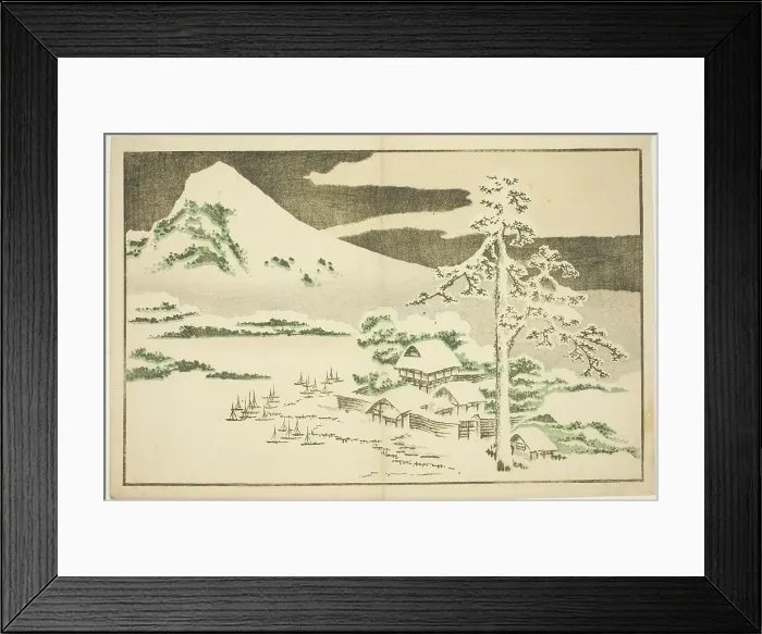 Framed Print : Mount Fuji in Winter, from The Picture Book of Realistic Paintings of Hokusai (Hokusai... c. 1814. Creator: Hokusai) Framed Print : Mount Fuji in Winter, from The Picture Book of Realistic Paintings of Hokusai (Hokusai... c. 1814. Creator: Hokusai)