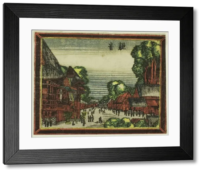 Framed Print : Kannon Temple (Kannon), from the series Dutch-style Pictures: Eight Views of Edo... 1804 / 16. Creator: Hokusai Framed Print : Kannon Temple (Kannon), from the series Dutch-style Pictures: Eight Views of Edo... 1804 / 16. Creator: Hokusai