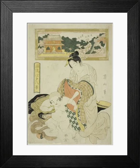 Framed Print : Kan'eiji Temple on Toeizan, from the series Fashionable Eight Views of Edo... early 19th century. Creator: Kikukawa Eizan. Kan'eiji Temple on Toeizan, from the series Fashionable Eight Views of Edo... early 19th century Framed Print : Kan'eiji Temple on Toeizan, from the series Fashionable Eight Views of Edo... early 19th century. Creator: Kikukawa Eizan. Kan'eiji Temple on Toeizan, from the series Fashionable Eight Views of Edo... early 19th century