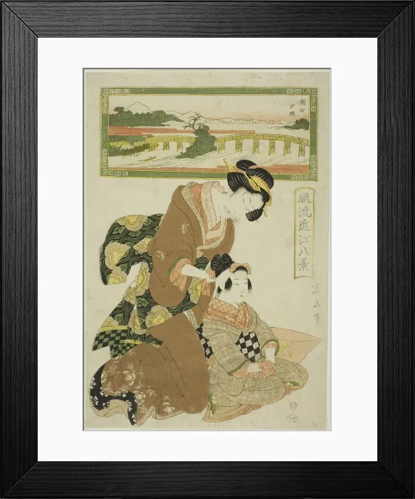 Framed Print : Evening Glow at Seta (Seta sekisho), from the series Fashionable Eight Views of... c. 1814 / 17. Creator: Kikukawa Eizan. Evening Glow at Seta (Seta sekisho), from the series Fashionable Eight Views of... c. 1814 / 17. Creator: Kikukawa Eizan Framed Print : Evening Glow at Seta (Seta sekisho), from the series Fashionable Eight Views of... c. 1814 / 17. Creator: Kikukawa Eizan. Evening Glow at Seta (Seta sekisho), from the series Fashionable Eight Views of... c. 1814 / 17. Creator: Kikukawa Eizan
